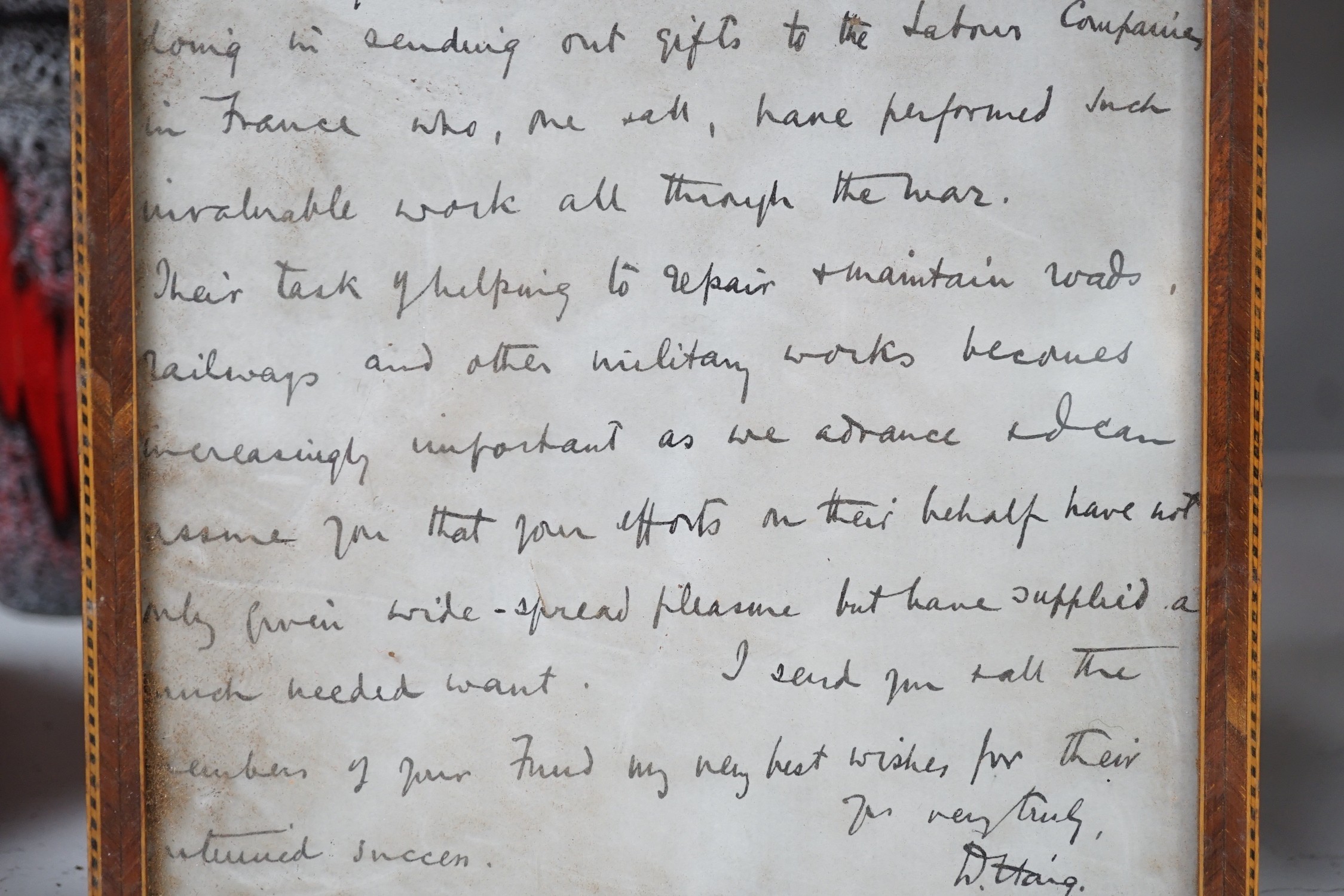 WWI interest- An autograph letter, signed by Douglas Haig 17/10/1918